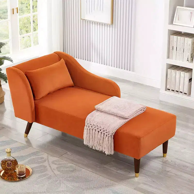 Modern bársony heverő, kárpitozott karfás chaise longue ívelt kartámasszal, vendégágyként használható heverőkanapé hálószobába, irodába vagy nappaliba