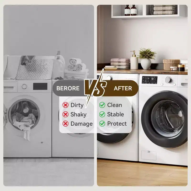Aanrechtblad voor wasmachine en droger, wasruimteblad met opstaande rand en antislipmat voor opbergruimte voor wasmanden en organisatie van de wasruimte