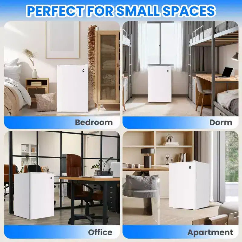 4.5 Cu.Ft Mini Fridge with Freezer,Compact Refrigerator w/Reversible Door, Adjustable Thermostat Energy-Efficient, Small Fridge
