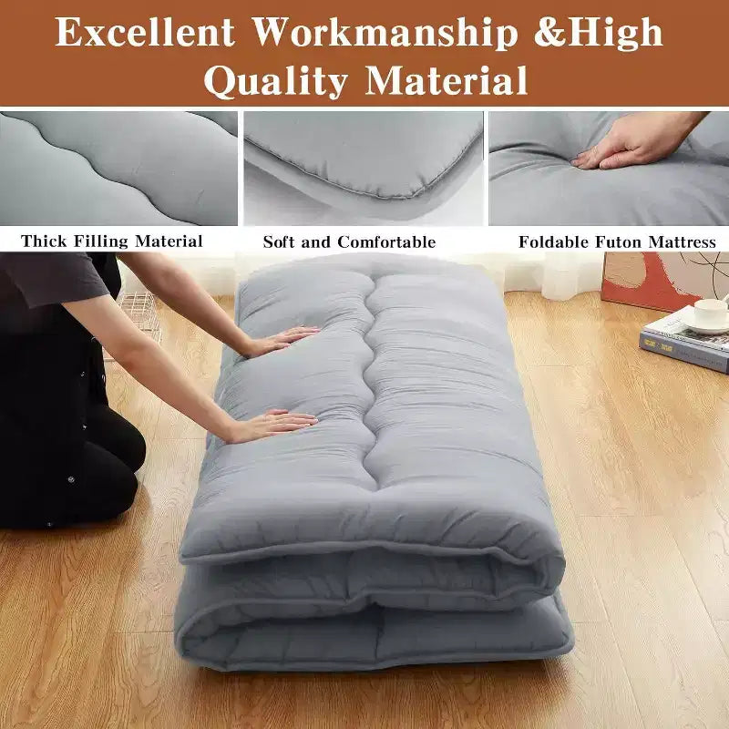 Colchón futón japonés, colchoneta plegable para dormir en el suelo, tatami para el hogar, colchón para camping