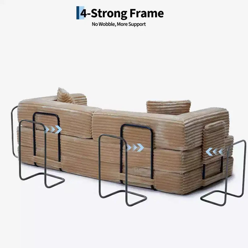 Sofá cama convertible 5 en 1 de 80,7, de pana, soporta 1200 lb, sin ensamblaje