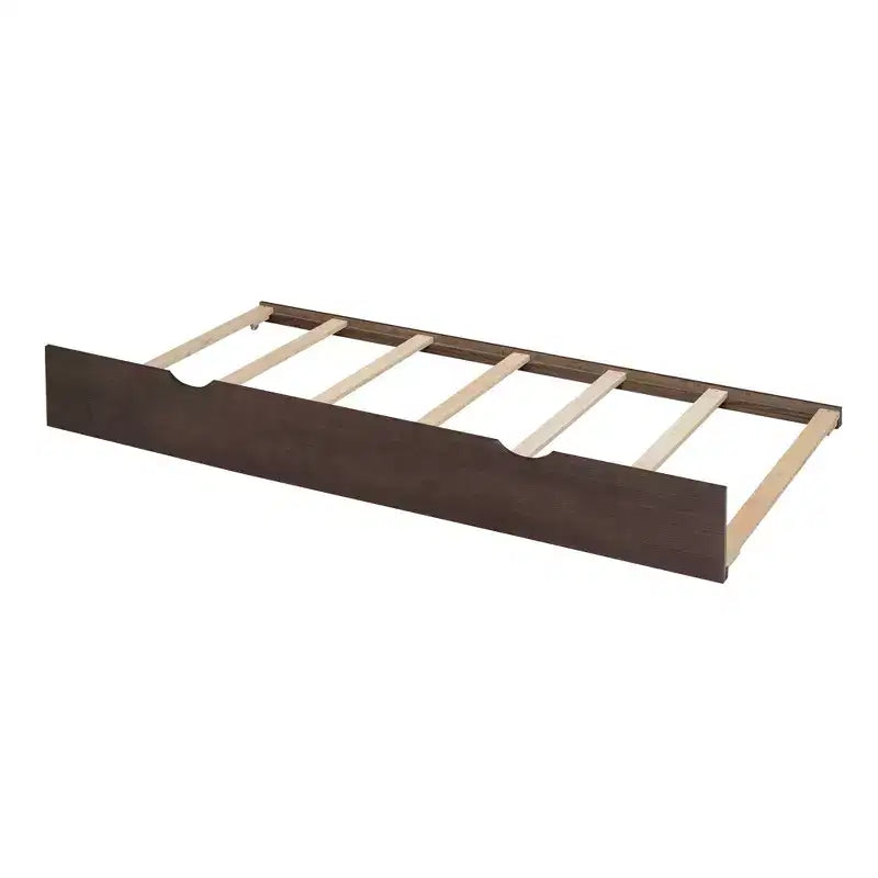 Eenpersoons platformbed met opbergruimte, uitschuifbed, boekenkasthoofdbord en oplaadstation, houten bedframe met planken en laden