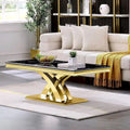 Table basse moderne rectangulaire de 48 po avec piètement en X, tables basses à piédestal pour salon