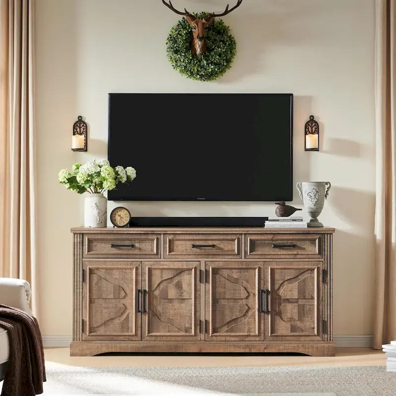 Farmhouse Buffet Sideboard Cabinet,Coffee Bar Wine Bar for Dining Room - N/A