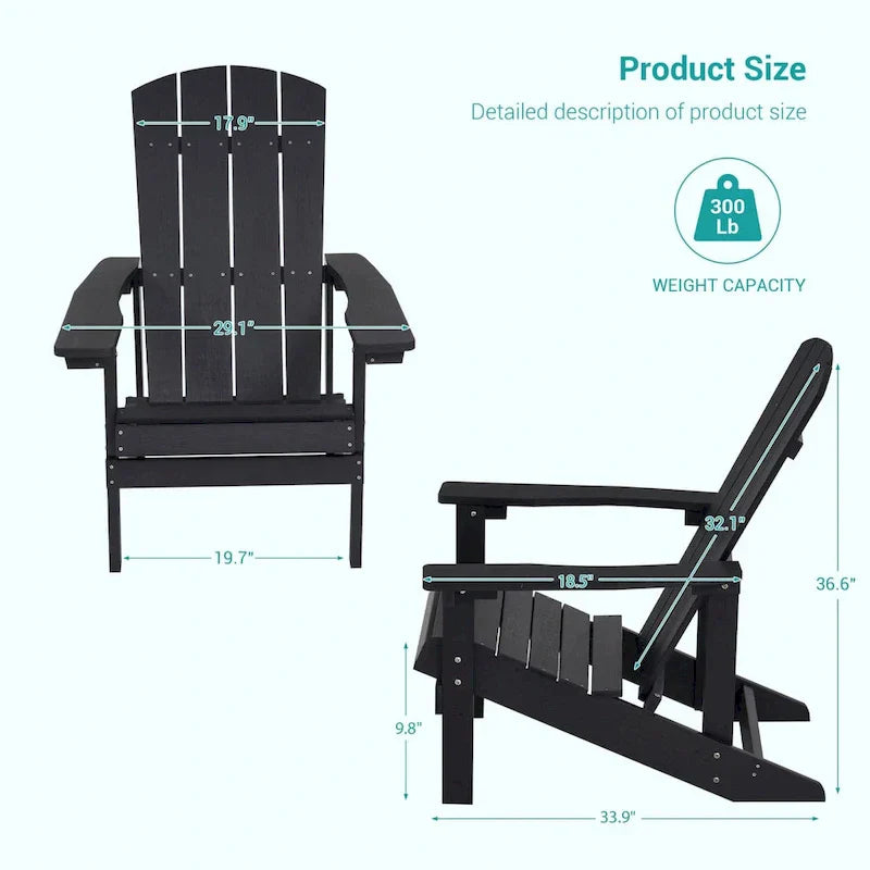 Bonosuki Weather-resistant Wood Outdoor Adirondack Chairs-Set of 4