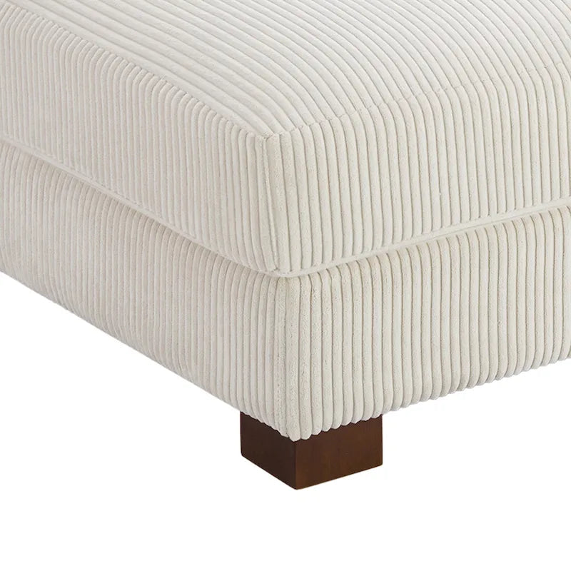 Pouf d’appoint moderne surdimensionné en tissu côtelé
