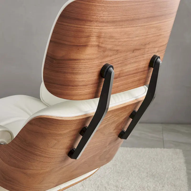 Fauteuil inclinable de salon moderne en cuir, style milieu du siècle