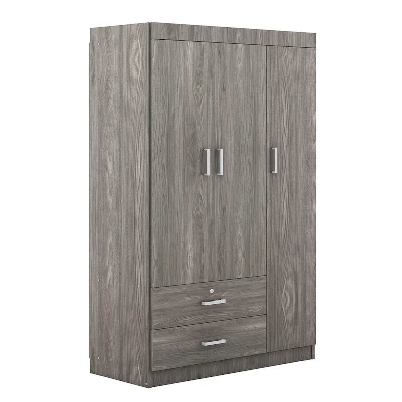 3-Door Wardrobe with 2 Drawers
