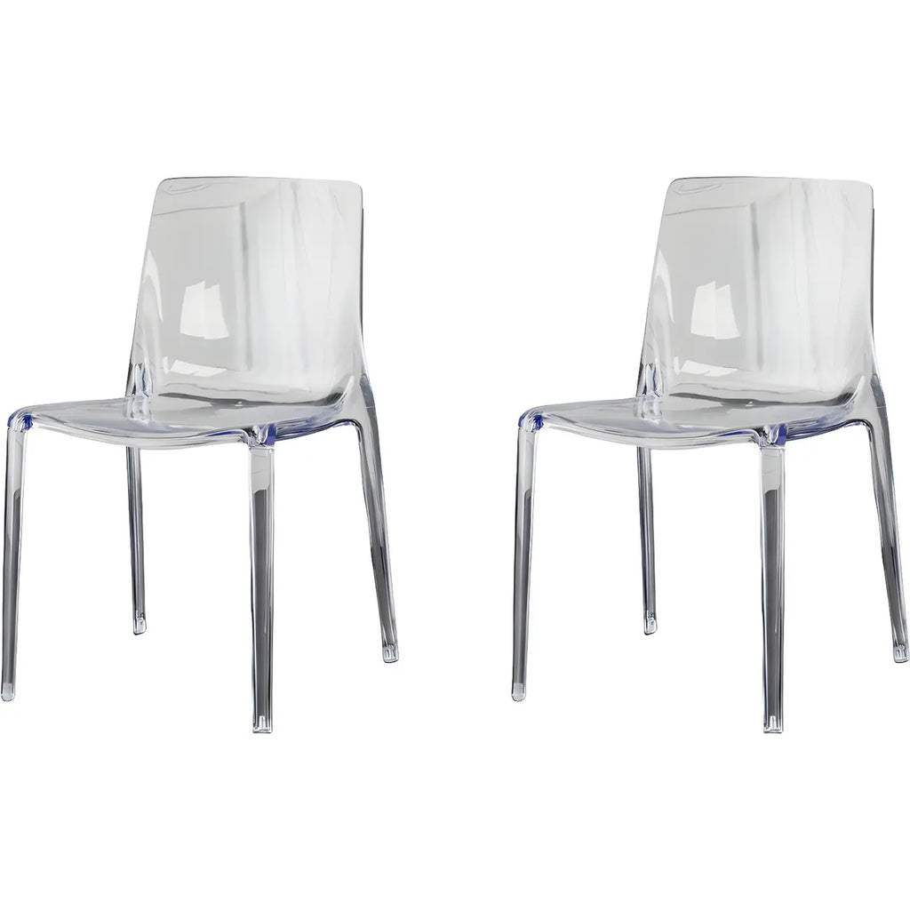 Amber Acrylic Armless Low Back Dining Chair