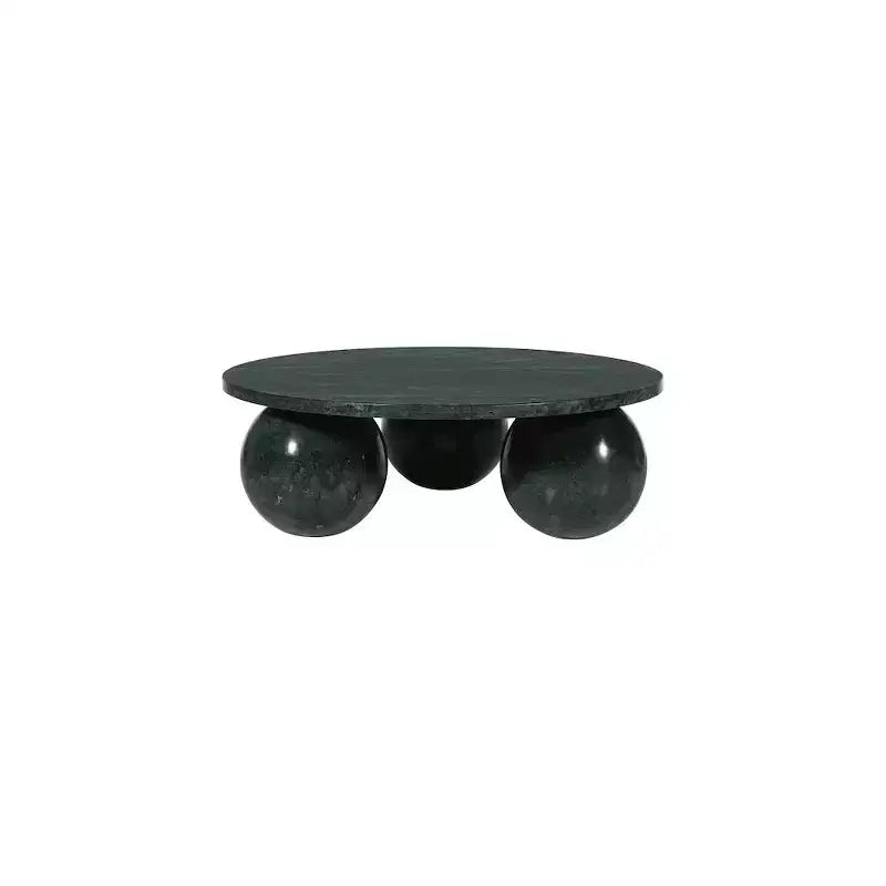 Mesa de centro redonda de mármol con patas esféricas, multicolor, para 4 personas