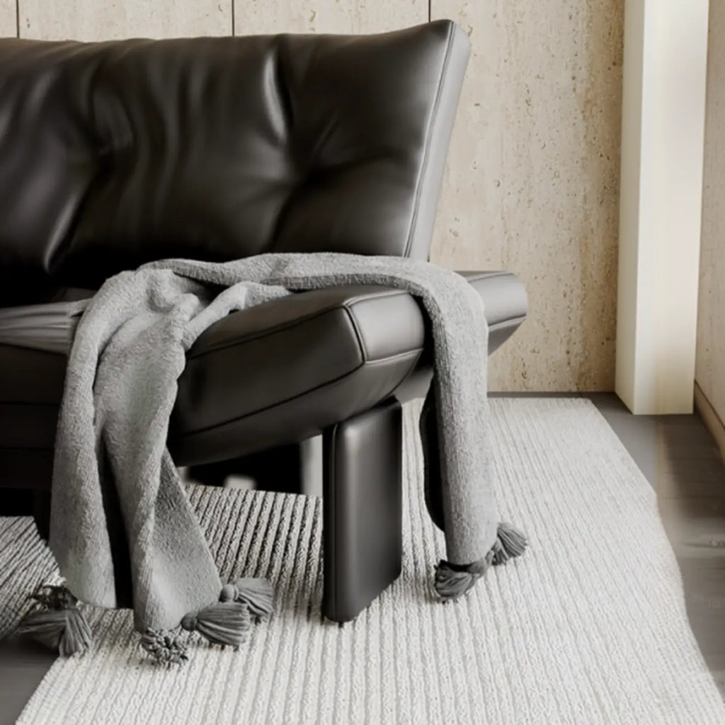 Contemporary Black Tufted Armless Chenille Accent Chair