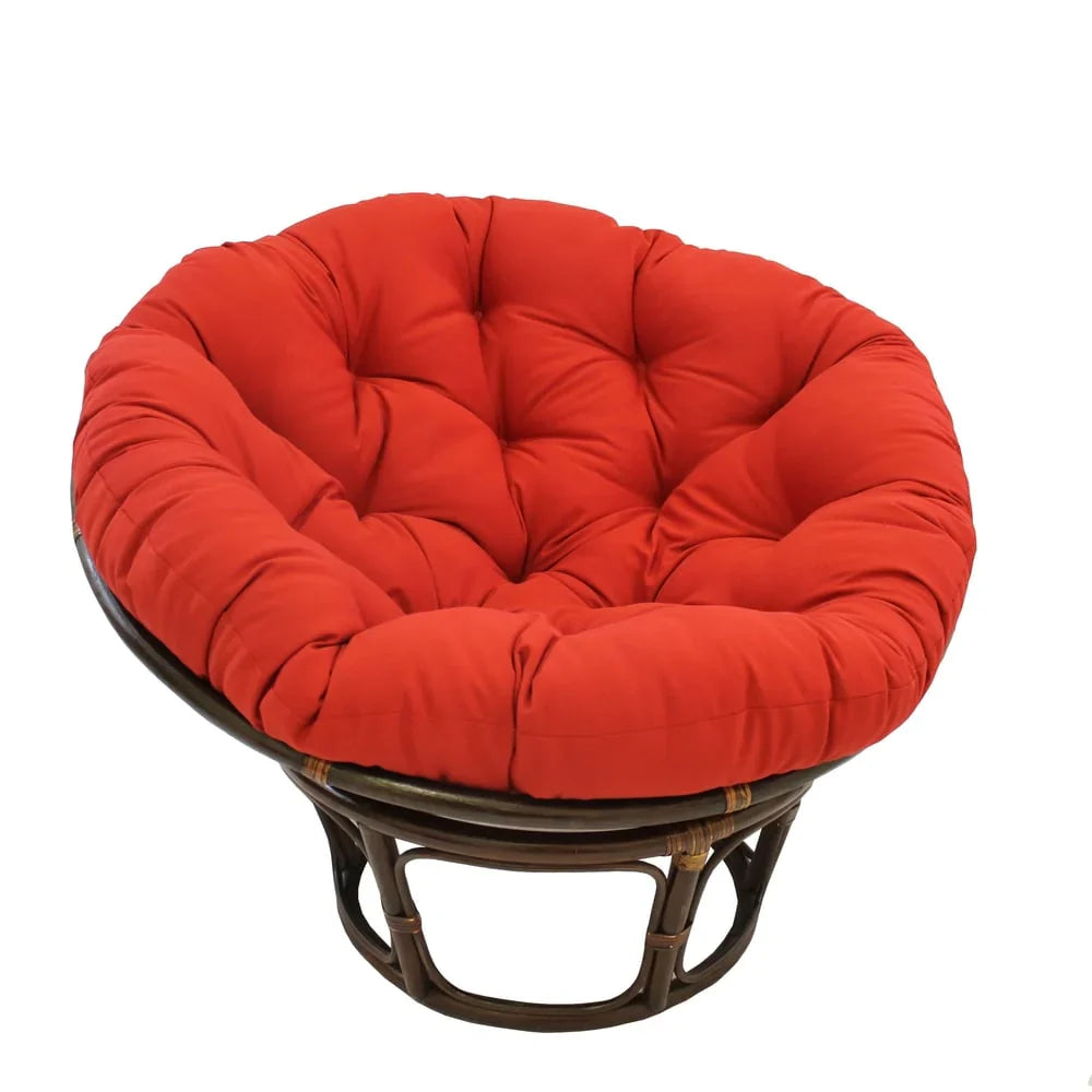 Sillón Papasan de ratán Bali de 42 pulgadas con cojín de sarga
