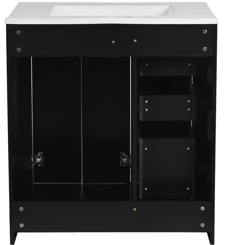 30 Single Sink Bathroom Vanity with Cabinet & 3 Drawers 鈥?Black / Blue / Green / Indigo / White