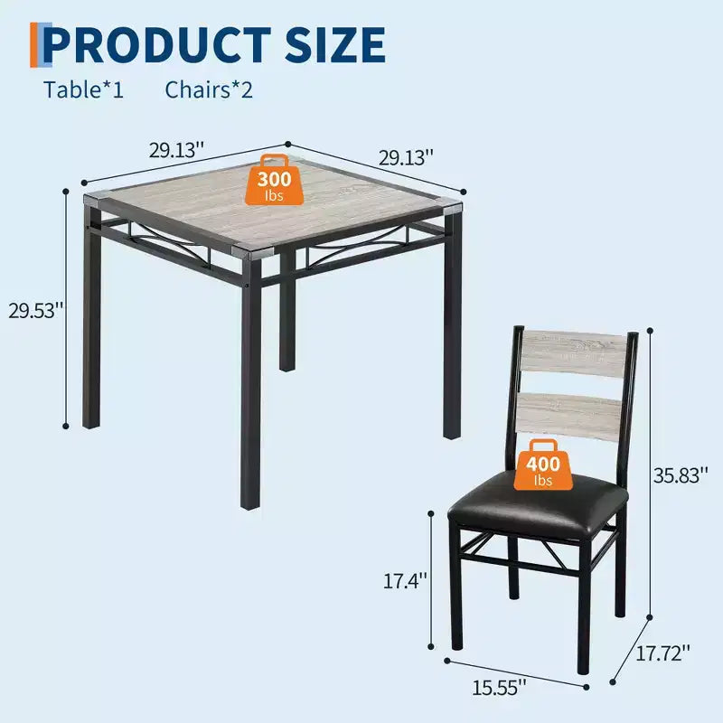 Eettafelset voor 4 personen met 4 gestoffeerde stoelen, houten keukeneettafelset van 5 delen met hoekbescherming voor keuken, appartement en kleine ruimtes