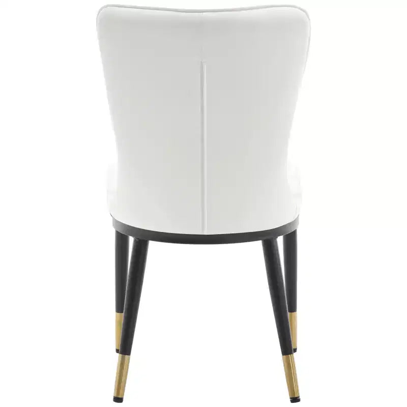 Bekrvio Dining Room Chairs Set of 6, Modern Upholstered Faux Leather Seat with High Back, Metal Legs, Armless Kitchen Chairs for Living Dinning Room