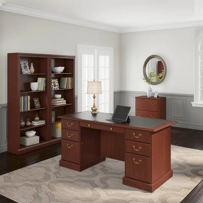 Bush Furniture Saratoga vezetői íróasztal fiókokkal és tárolóhellyel