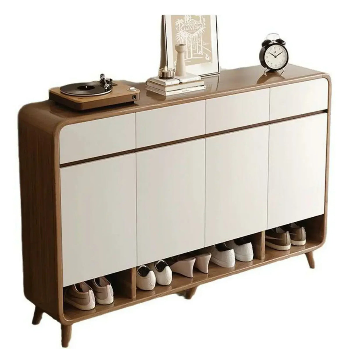 Modern Wood Hallway Medium Shoe Storage Cabinet