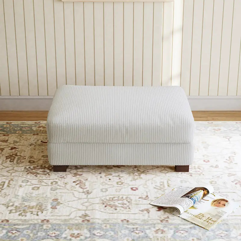 Pouf d’appoint moderne surdimensionné en tissu côtelé