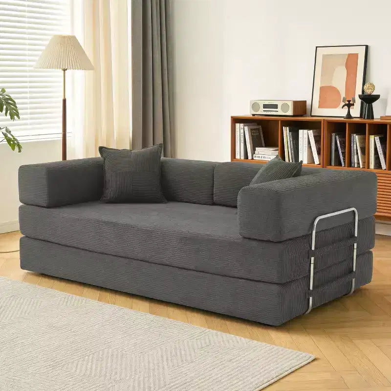 Dyonery 78 klappbares Schlafsofa, Cordbezug, Schlafcouch in King-Size-Größe für den Boden, 4-in-1-DIY-Kombination, modulares Sofa zum Ausklappen, bequem