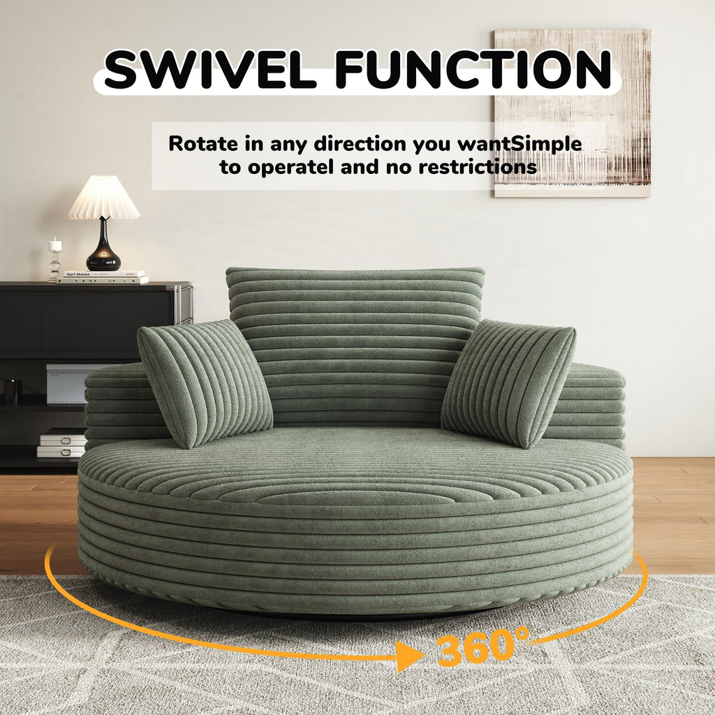 Einzelner Drehstuhl aus Cord-Chenille-Schaumstoff