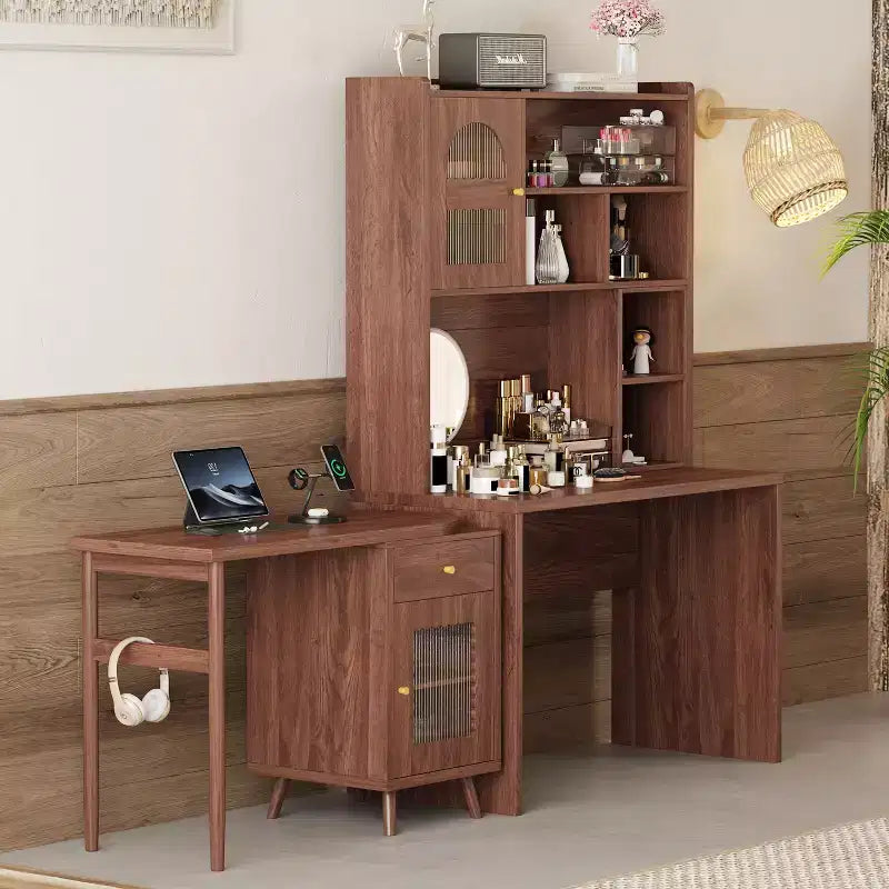 Escritorio de computadora de madera para oficina en casa Okak, con escritorio/silla y estantería, escritorio de estudio y escritura con almacenamiento para adolescentes y estudiantes