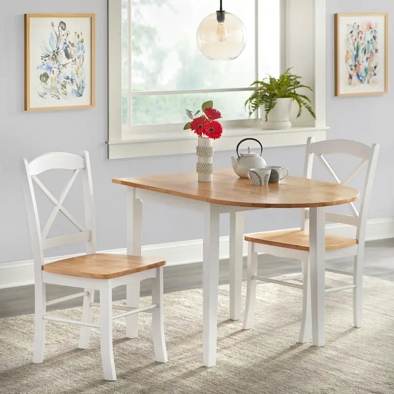 Simple Living Country Cottage 3-teiliges Esszimmer-Set mit Klapptisch