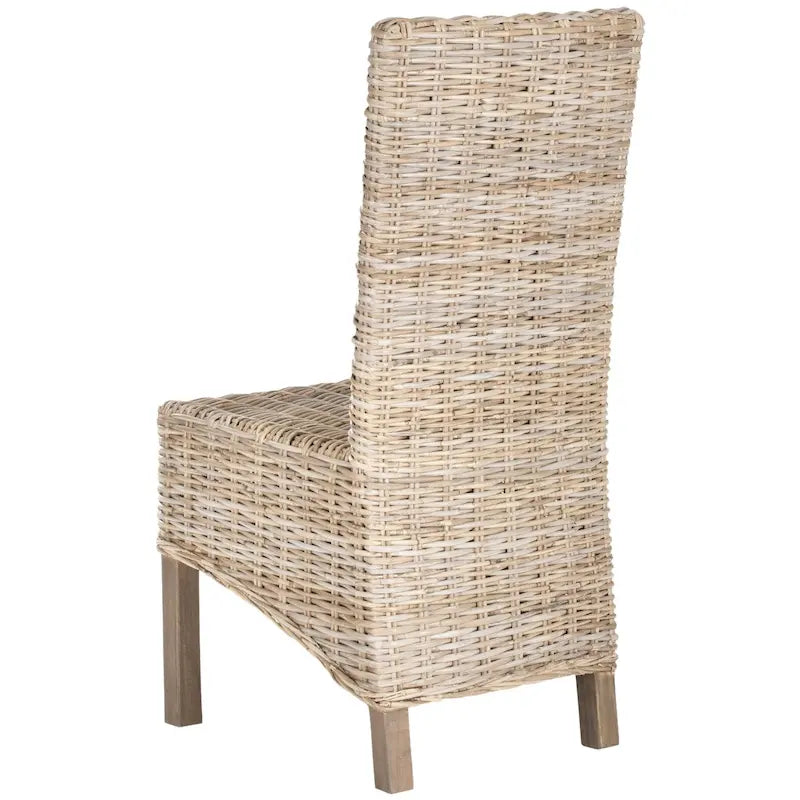 Set di 2 sedie da pranzo in vimini naturale, 19 L x 22 P x 41 H, stile boho costiero