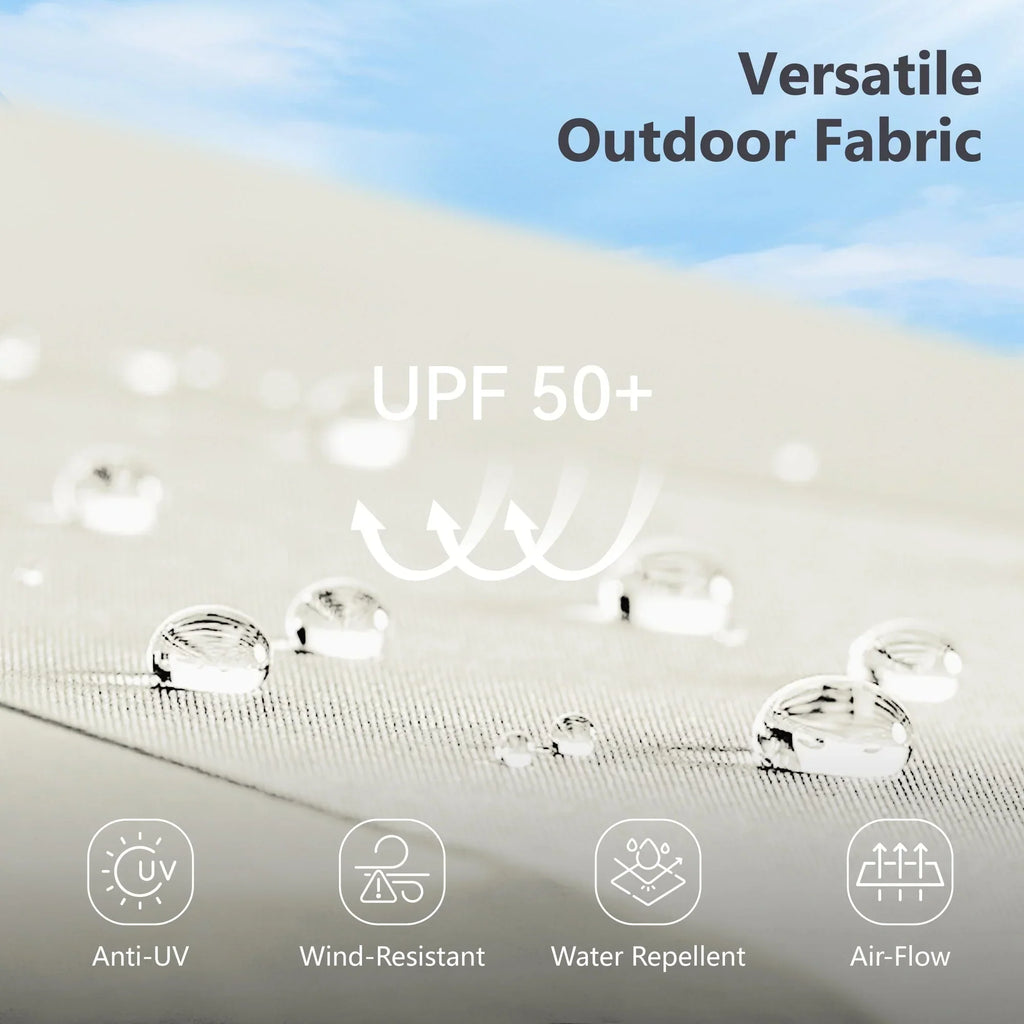 MAISON ARTS dubbele parasol voor terras, 15 ft, extra groot, tweepersoons, inclusief voet