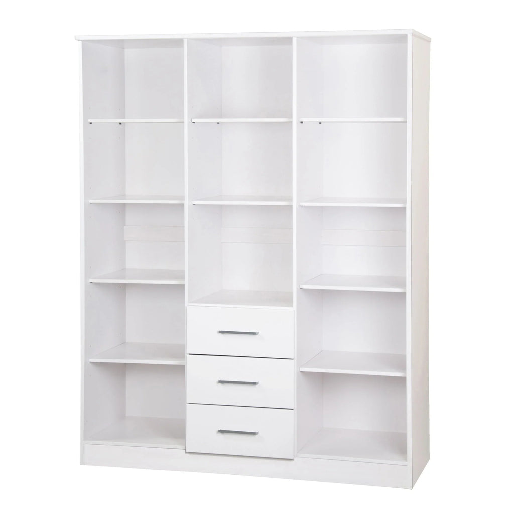 Palace Imports Cosmo 3-türiger Kleiderschrank aus 100 % Massivholz mit Türen aus Massivholz oder Spiegelglas
