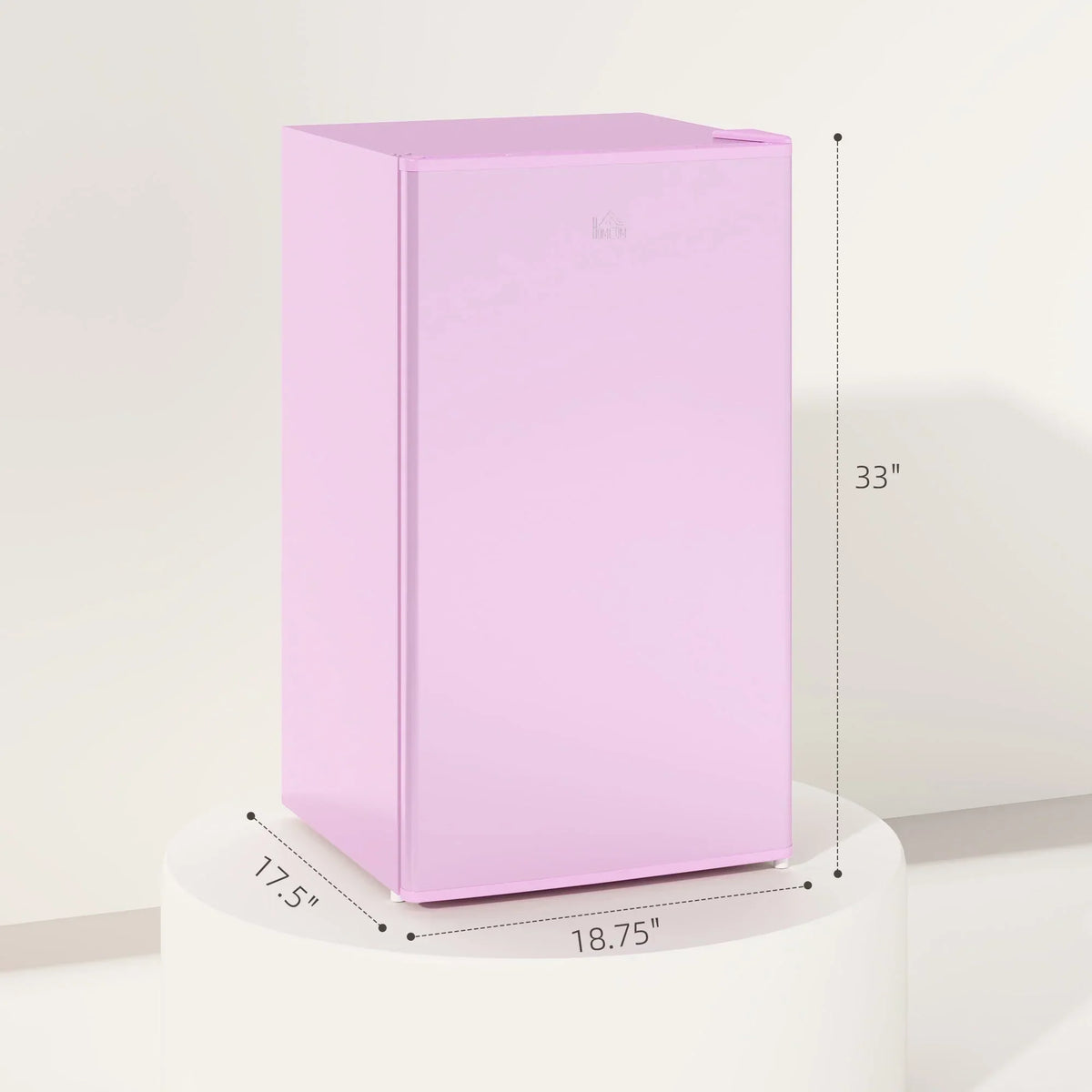 3.2 Cu.Ft Mini Fridge with Freezer, Single Door Compact Refrigerator with Adjustable Thermostat for Bedroom