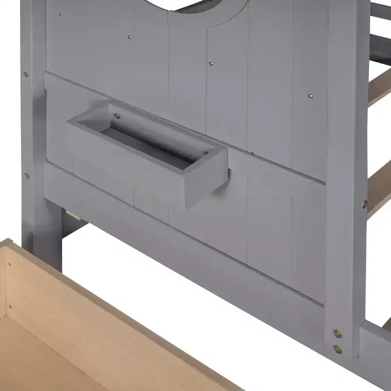 Holzhausbett in Twin-/Full-Größe mit 2 Schubladen, Kinderbett mit Ablagefach – ModernLuxe
