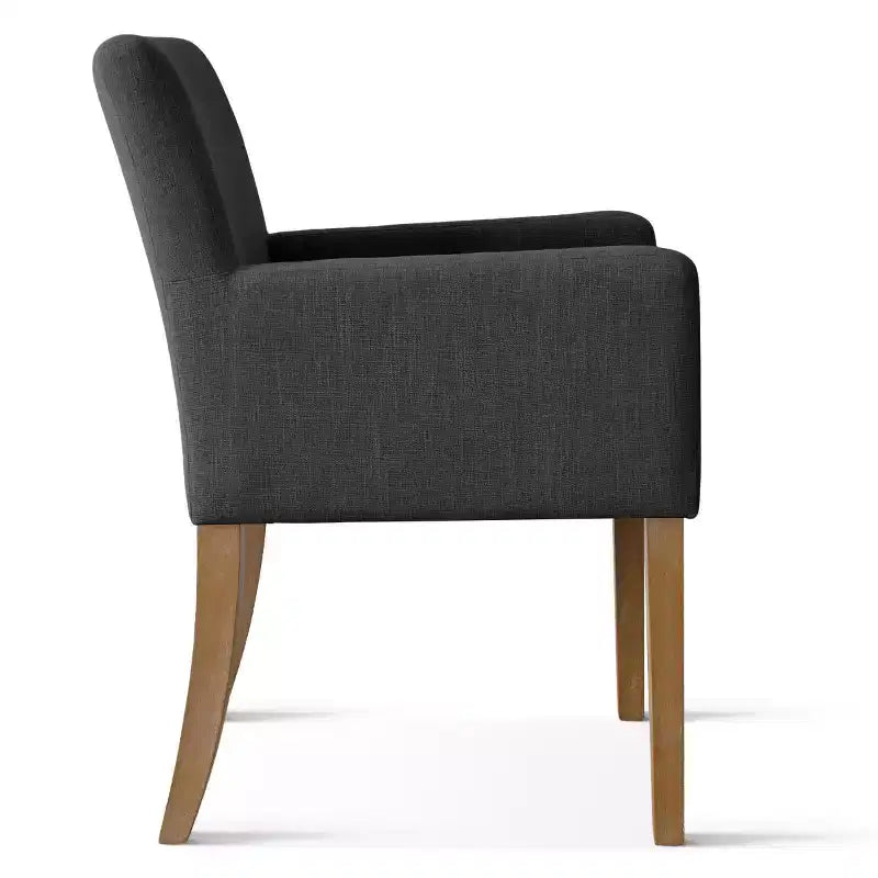 Set of 6 Upholstered Dining Chairs with Arms, Modern Linen Armchairs with Wooden Legs, Accent Chairs for Dining Room, Living Room - Panipeachy