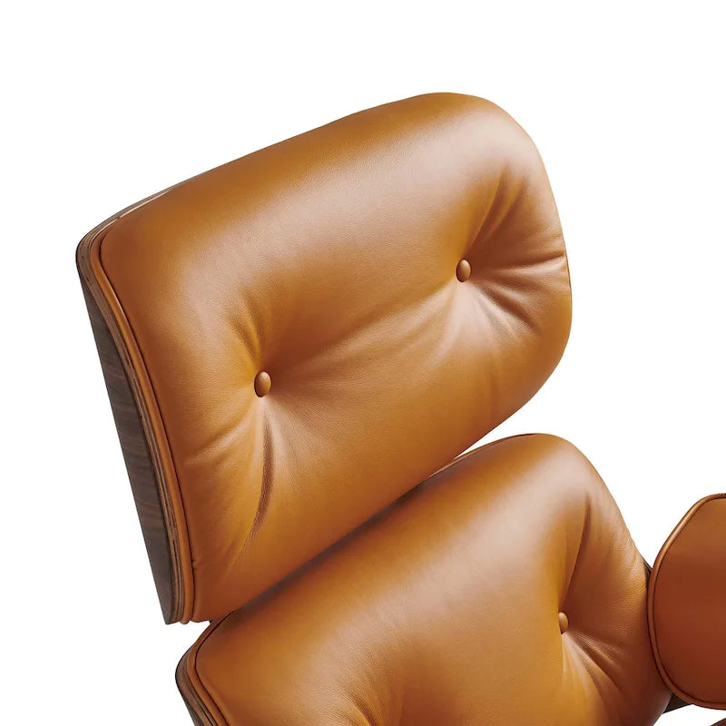 Fauteuil inclinable de salon moderne en cuir, style milieu du siècle