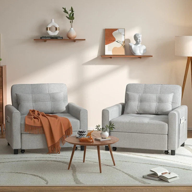 3-in-1-Schlafsofa mit verstellbarer Rückenlehne, ausziehbarer Sessel, umwandelbares Klappbett fürs Wohnzimmer