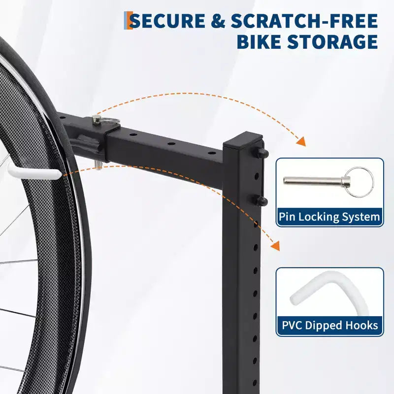 Freestanding 5-Bike Storage Rack with 300 Lbs Heavy Duty Capacity, Sturdy Organizer for Safe and Stable Bike Holding for Front Yards, Backyards