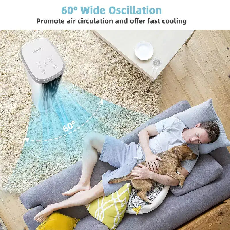 Costway 3-in-1 draagbare verdampingsluchtkoeler, 40'' bladloze verkoelingstorenventilator met timer