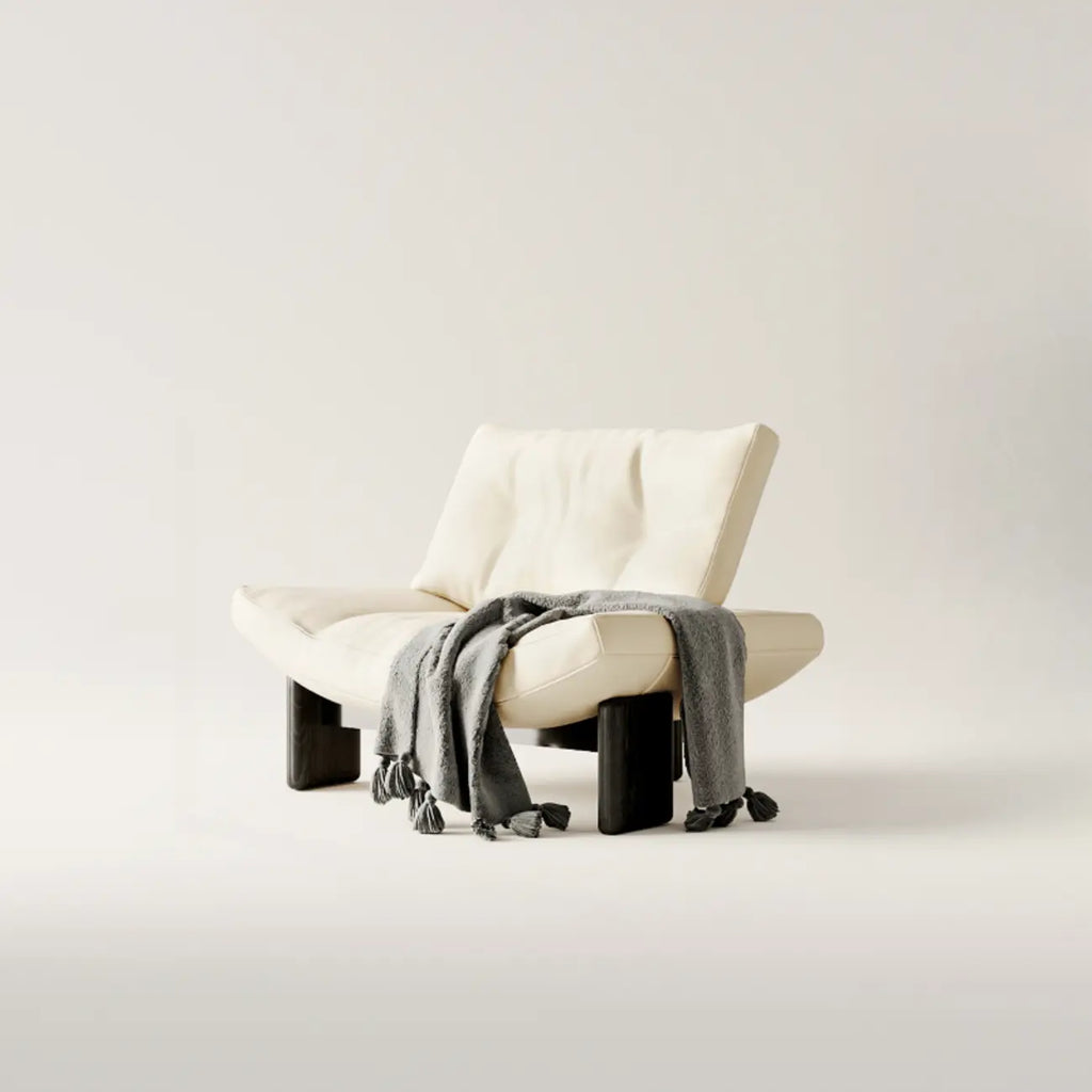 Contemporary Black Tufted Armless Chenille Accent Chair