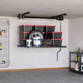 Scaffale regolabile per ripostiglio da garage per carichi pesanti, montato a soffitto con blocco di sicurezza, portata di 250 libbre per contenitori, attrezzi, biciclette e garage