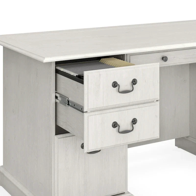 Bush Furniture Saratoga vezetői íróasztal fiókokkal és tárolóhellyel