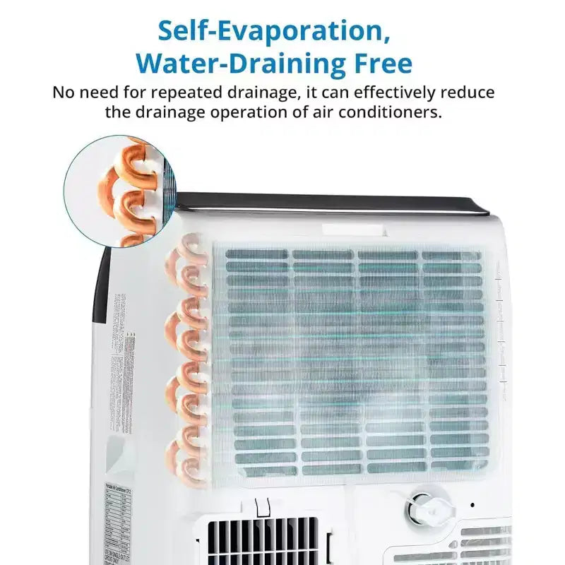 GustoWave Klimaanlage mit 14.000 BTU und Fernbedienung, tragbares Klimagerät für Räume bis 750 sq. ft., Weiß/Schwarz