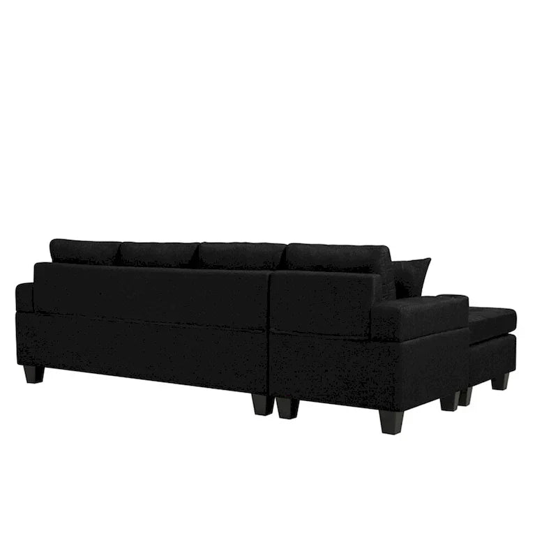 Modulaire hoekbank voor de woonkamer met L-vormige chaise longue en bekerhouder