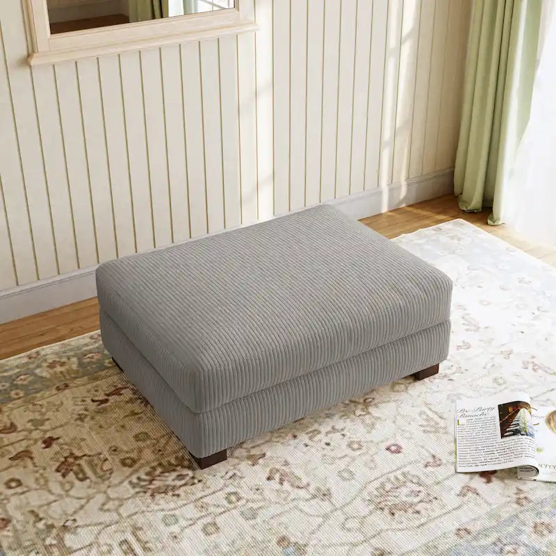 Pouf d’appoint moderne surdimensionné en tissu côtelé