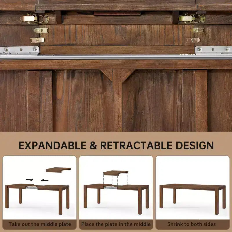 Modern Dining Set - 80 Table + 6 Cushioned Chairs, Solid Wood Frame, 400lbs Table Capacity, Easy Assembly
