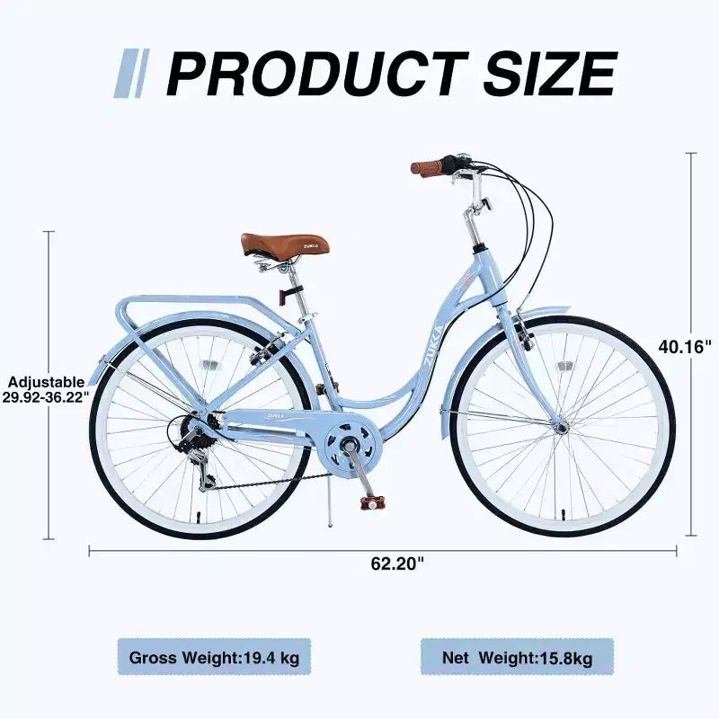 Zeus & Ruta 24-Inch Ladies' Bicycle with 7-Speed and Steel Frame