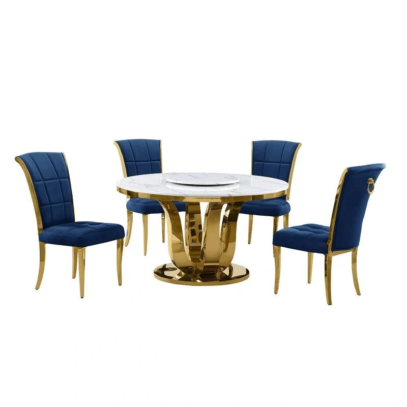 Best Quality Furniture D325-SC324-7 5 darabos kerek étkezőgarnitúra