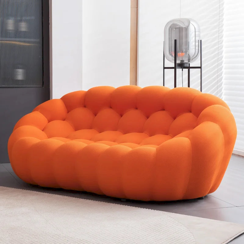 Divano relax curvo a bolle per 2 persone, a forma di nido d'ape, con tessuto 3D, per soggiorno, salotto o appartamento
