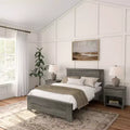 Plank+Beam Farmhouse Full Size Bed Frame with Headboard, Solid Wood Platform Bed