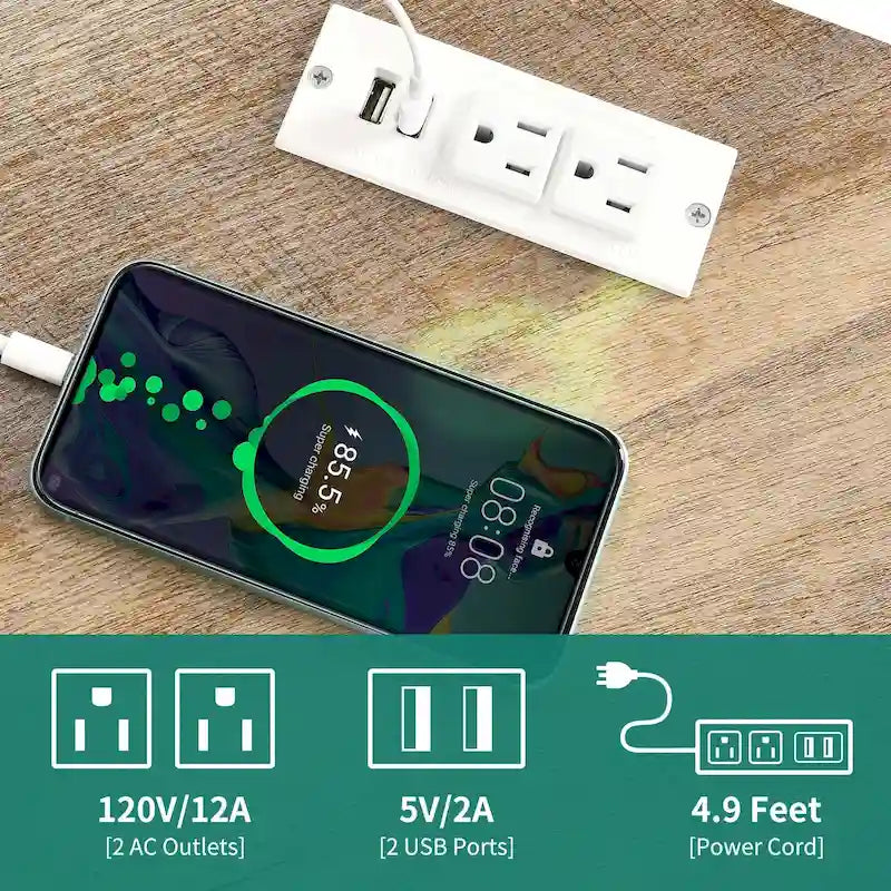 Meuble TV d’angle de style maison de campagne, centre de divertissement et console multimédia pour téléviseurs jusqu’à 55 po, avec prise électrique