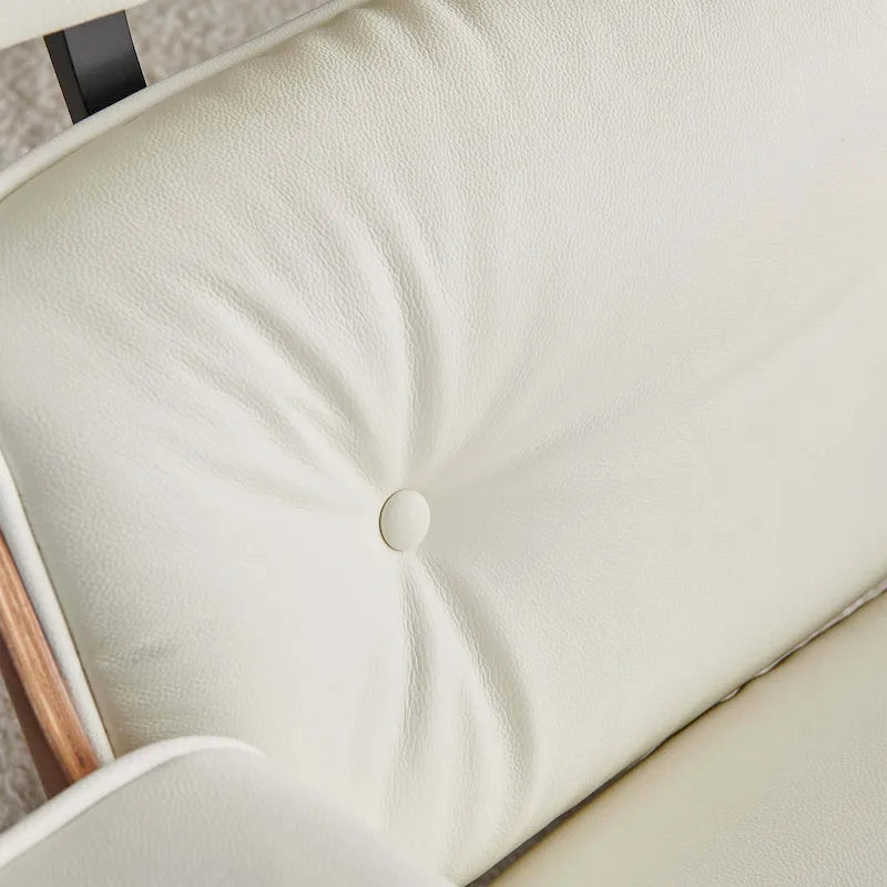 Fauteuil inclinable de salon moderne en cuir, style milieu du siècle