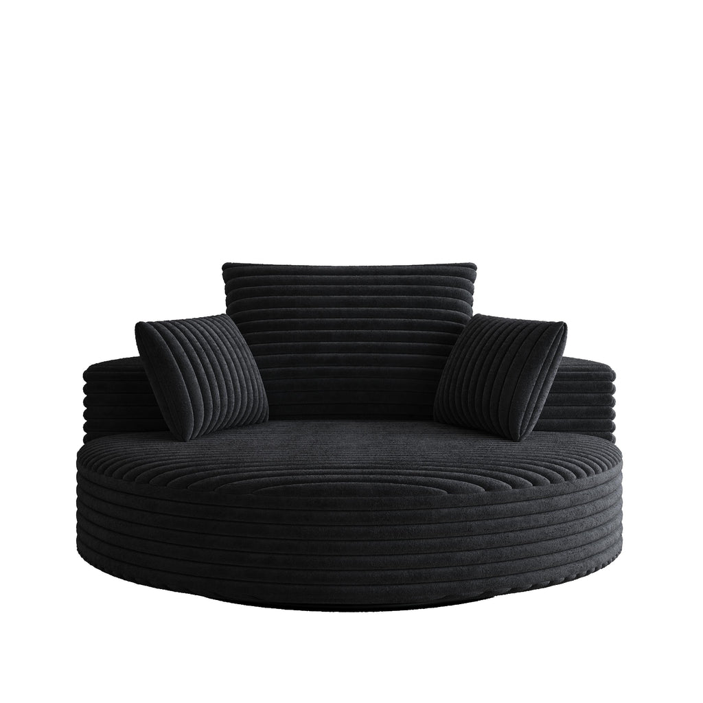 Einzelner Drehstuhl aus Cord-Chenille-Schaumstoff